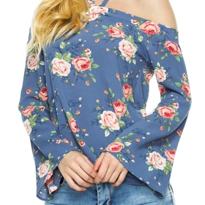 Boho floral halter tie top