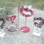Hand Painted Glassware Toasting Flutes Wine Glasses Beer Mugs Tea Cups - Hand Painted and Personalized Christmas Glasses-3