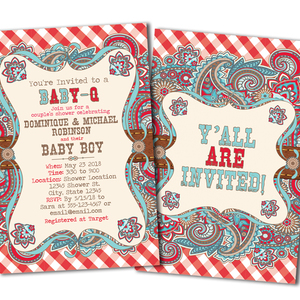 Western Baby Shower Invitations, Country Baby Shower Invitations