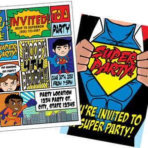 Superhero Birthday Invitations