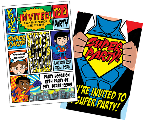 Superhero Birthday Invitations