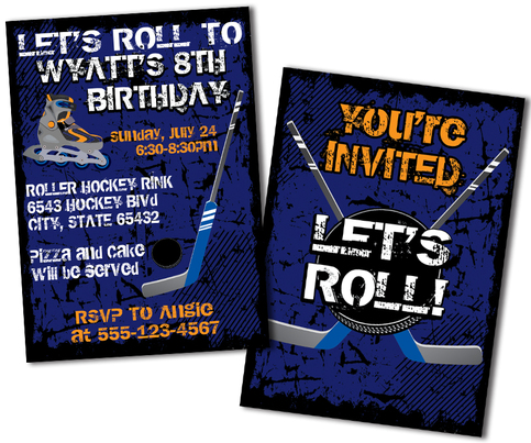 Roller Hockey Birthday Invitations | Metro-Events