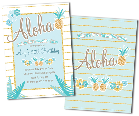 Luau Invitations, Hawaiian Party  | Metro-Events