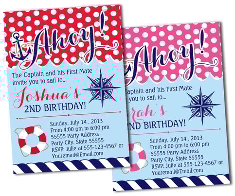 Nautical, Sailor Invitations | Metro-Events