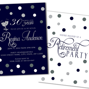 Silver retirement party invitations - Thumbnail 1