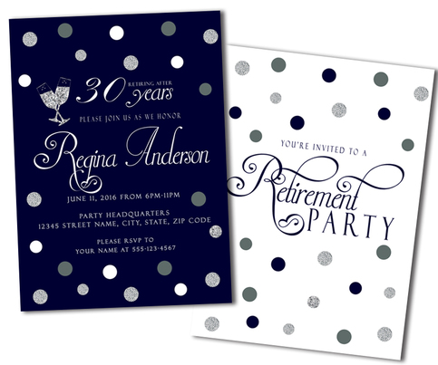 Silver Retirement Party Invitations