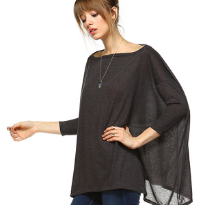 Shift Knitted Basic Plain Two Ways Tunic~2 colors - Thumbnail 3