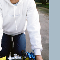 White Embroidered Logo Hoodie - Thumbnail 1