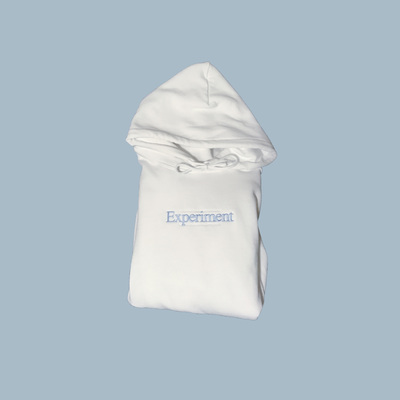 White Embroidered Logo Hoodie