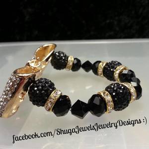 Rhinestone bow bracelet