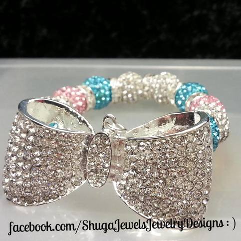 Rhinestone bow bracelet 