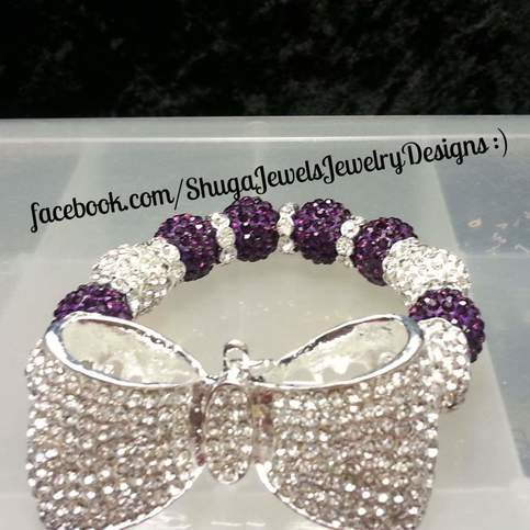 Rhinestone bow bracelet  