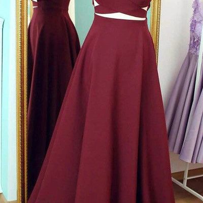 Burgundy prom dresses celebrity dresses banquet dresses spaghetti straps 