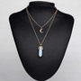moon choker with crystal pendant necklace(different stones)-2