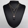 moon choker with crystal pendant necklace(different stones)-3