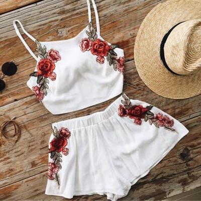 Fashion white embroidery two-piece   11306 - Thumbnail 5