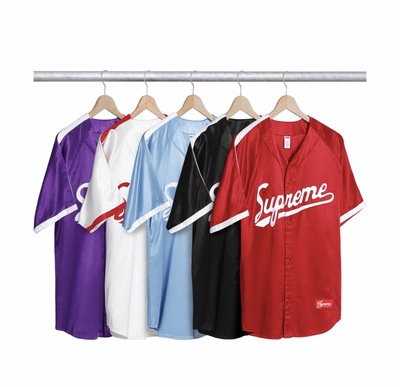 Supreme satin baseball jersey Ss17. Large . Black 