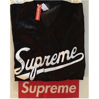 Supreme satin baseball jersey Ss17. Large . Black  - Thumbnail 1