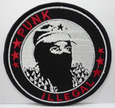 PUNK ILLEGAL circle embroidered patch