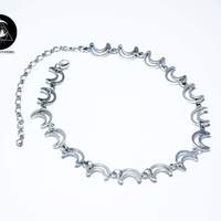 Crescent moon silver choker - Thumbnail 1