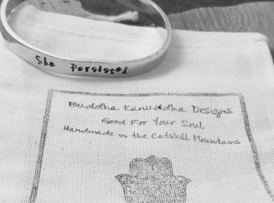 "She Persisted" Hand Stamped Bangle 