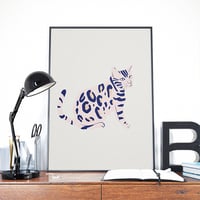 Cat's Aberration, cat, animal, girly, digital, illustration, art print - Thumbnail 1