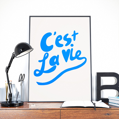 Cest la vie, home, quotes, typography, digital, illustration, art print