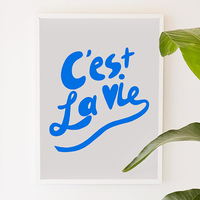 Cest la vie, home, quotes, typography, digital, illustration, art print - Thumbnail 1
