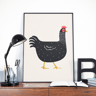 Chicken, Nursery, boy, children, digital, illustration, art print