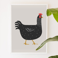 Chicken, Nursery, boy, children, digital, illustration, art print - Thumbnail 1
