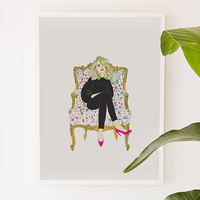 Sofie's Afternoon, girly, fashion, digital, illustration, art print - Thumbnail 1