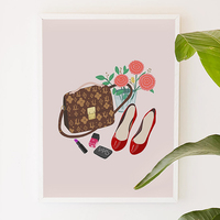 Classic Friday Night, girly, fashion, digital, illustration, art print - Thumbnail 1