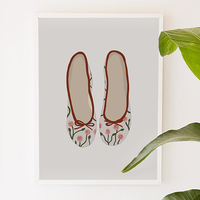 Favorite Flat shoes, fashion, girly, digital, illustration, art print - Thumbnail 1