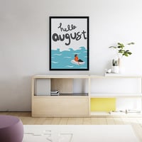 Hello August, summer, quotes, typography, children, digital, illustration, art print - Thumbnail 2