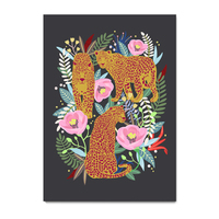 Leopard Jungle, animal, jungle, leopard, flower, floral, garden, digital, illustration, art print - Thumbnail 4