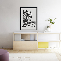 Life is better when you are laughing, quotes, typography, digital, illustration, art print - Thumbnail 2