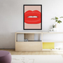 Lips, minimal, fashion, beauty, girly, digital, illustration, art print-2
