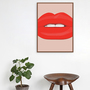 Lips, minimal, fashion, beauty, girly, digital, illustration, art print-3