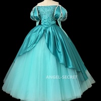 P395 Ariel mermaid Cosplay Costume Dress tailor made women princess green gown - Thumbnail 1