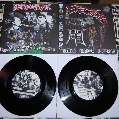 The erections / pok gai "think of pogo punk & stupid fucking lifestyle" split 7"