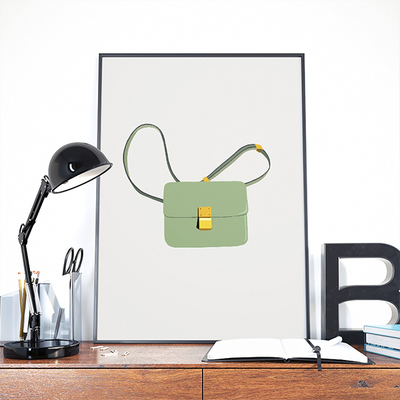 My Favorite Hand Bag, fashion, girly, bag, digital, illustration, art print