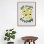 My Lovely Avocado, food, kitchen, quotes, typography, digital, illustration, art print-3
