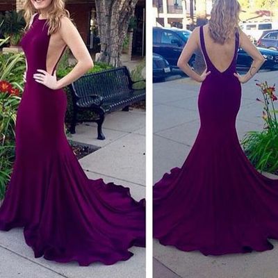 506 charming satin mermaid prom dress,long evening dress,backless prom dress ,mermaid prom dress