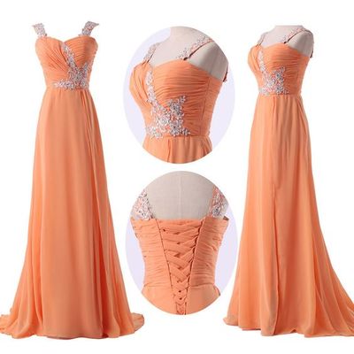 507 Charming chiffon Prom Dress,Lace-Up Evening Dress,Backless Prom Dress ,A-Line Prom Dress