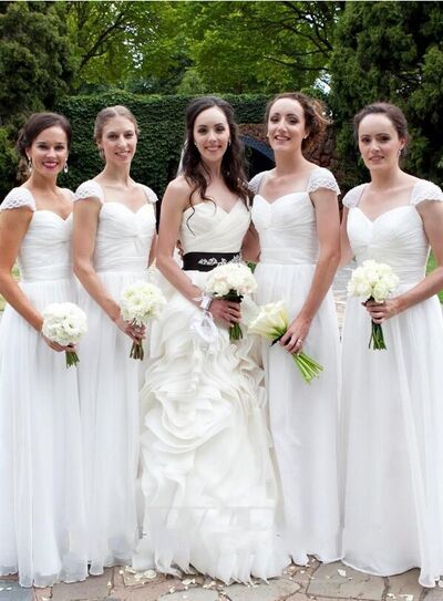 Chiffon Custom Bridesmaid Dress, Handmade Prom Dress, Sleeveless Prom Dresses, Long Prom Gown, Bridesmaid Dress BR02