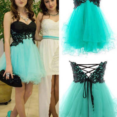 Tulle a-line short prom dress,homecoming dress,graduation dress,party dress f32