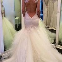 WD14 Mermaid Lace Charming Wedding Dresses,Long Wedding Dress Custom Made Wedding Gown, - Thumbnail 1