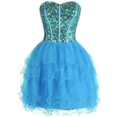 Blue a-line short prom dress,homecoming dress,graduation dress,party dress f33