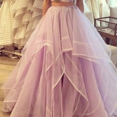 Two pieces sweetheart ball gown long tulle quinceanera dress/prom gown/prom dress bg06