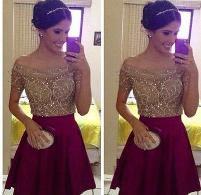 Off the shoulder A-Line Short/Mini Prom Dress,Homecoming Dress,Graduation Dress,Party Dress F53